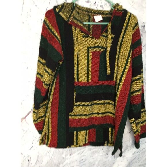Artesanias Cuamatzi Women’s Medium Rug Baja Hoodie Boho Mexican Art Top - Picture 2 of 12